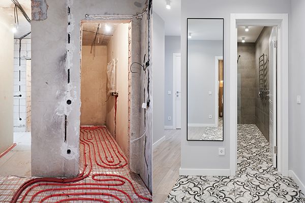 Antes y después de una reforma del interior de un piso.